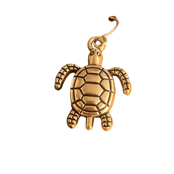 Silver Sea Turtle Drop Earrings - Picture 2 of 4